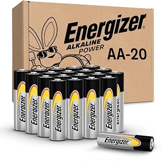 Energizer Alkaline Power AA Batteries 20-Pack | Long-Lasting Double A Batteries for Remotes, Flashlights & Smart Devices