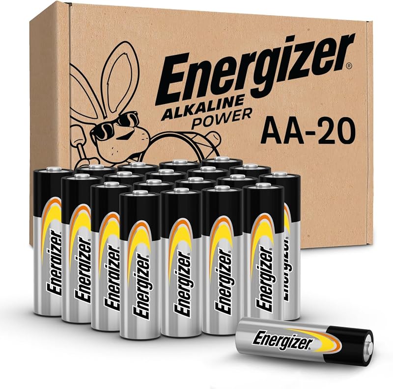 AA Batteries Alkaline Power, 20 Count Alkaline Double A Battery Pack