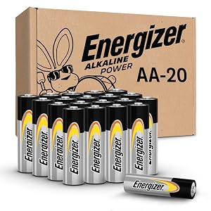Energizer AA Batteries Alkaline Power 20 Count Alkaline Double A Battery Pack