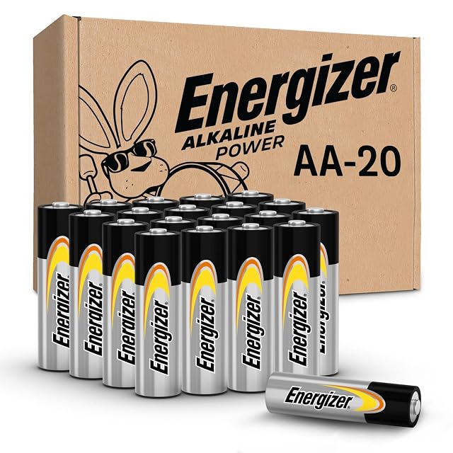 Energizer AA Batteries Alkaline Power 20 Count Alkaline Double A Battery Pack