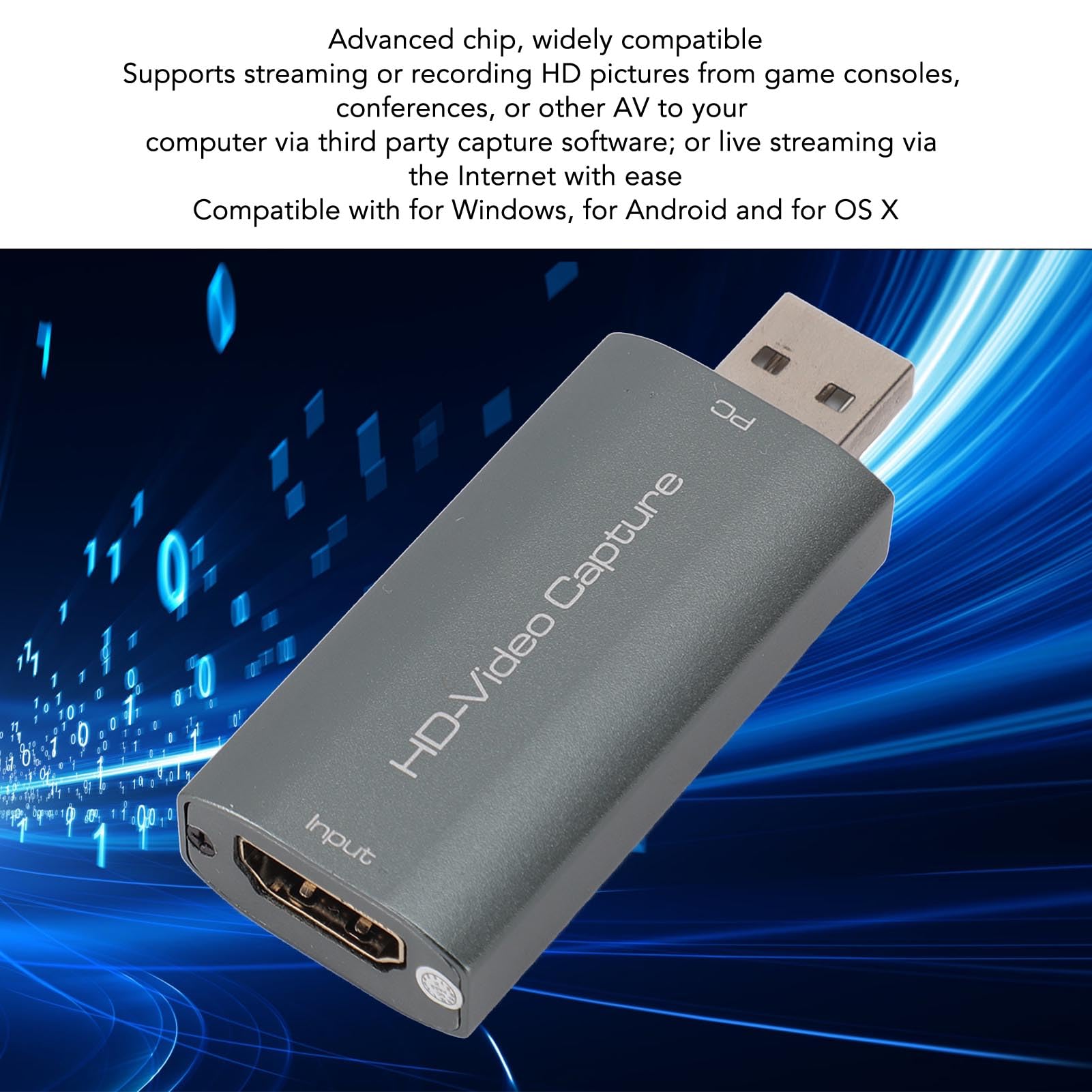 Karta Przechwytująca Wideo 4K HDMI, Karta Przechwytująca Audio-wideo USB 1080P 60 Hz do Transmisji na żywo, spotkań i Gier