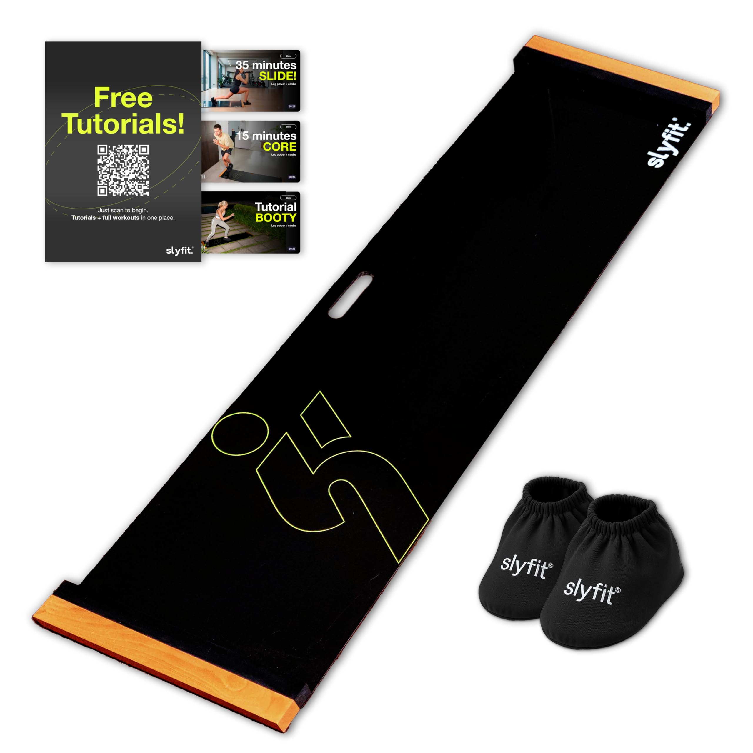 Photo 1 of ** DAMAGED UNABLE TO TEST** Slyfit Slide Board – Revolutionize Your Workouts: Slide Exercise at Home with Booties for Fitness, for Multi-Sport Training, Core Strength, Flexibility – Low-Impact Durable Home Gym Equipment for Balance and Agility