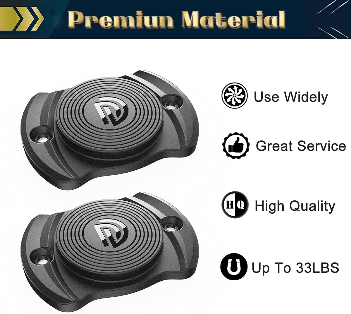 DD Gun Magnet 33 lbs.Rated Magnetic Gun Mount, Anti Scratch HQ Rubber Coated Concealed Firearm Holder for Car,Wall,Truck,Desks,Safes and Vehicle