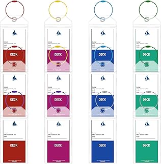 12 Pack Luggage Tags for Cruise Ships, Clear Waterproof Seal PVC Cruise Luggage Tags with Stainless Steel Loops, Fits All Carnival and Princess Ships