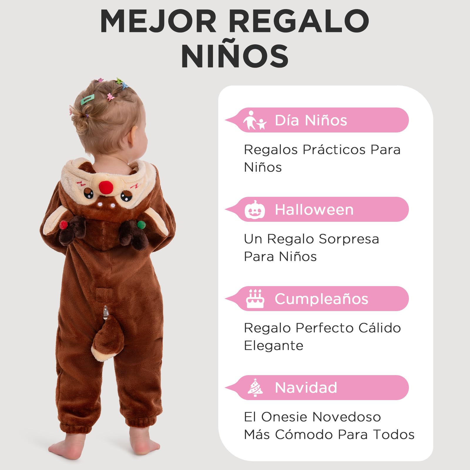 OLAOLA Peleles para Bebé Unisex, Pijama de Franela Suave, Disfraz de Animal para Niños, Mono con Capucha de Dibujos Animados