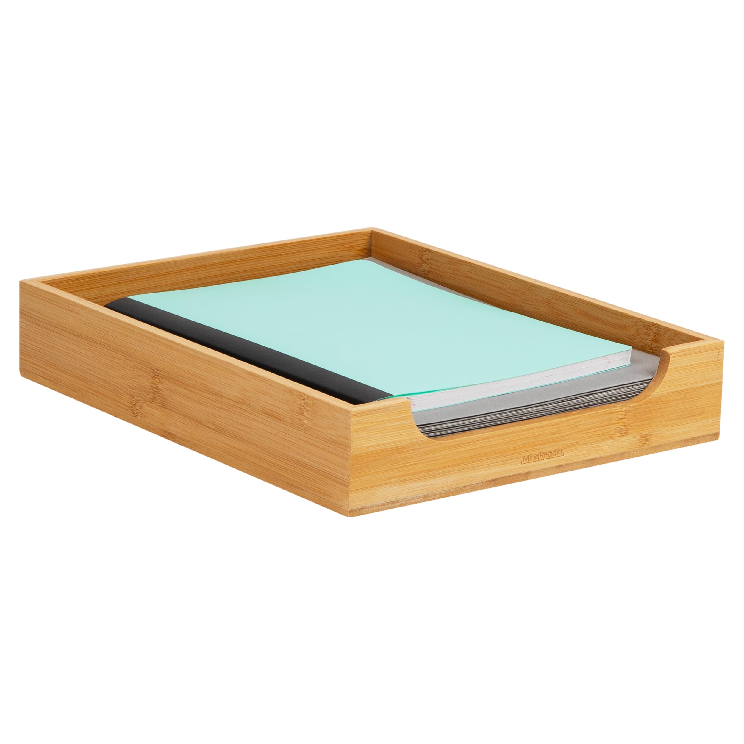 View 1 of ***STOCK PHOTO REFERENCE ONLY***Mind Reader Paper Tray, Bamboo, Brown