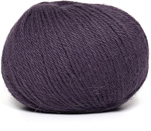 Miniatura 2 de Juego de 3 madejas de 100% lana de alpaca, peso DK, celestial, suave y perfecto para tejer y tejer a ganchillo (morado, DK)