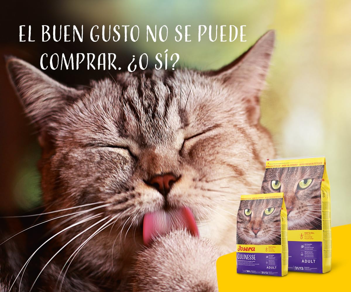 JOSERA Culinesse (1 x 10 kg) | Adultos | Pienso seco Gatos Adultos exigentes | Salmón y Aves | Fácil de digerir | Contenido moderado en Grasas | Sin Trigo | Pack 1