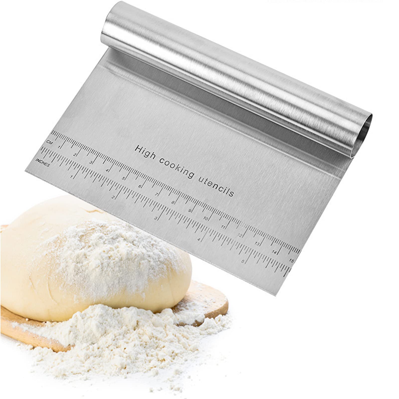 Raschietti Per Pasta DBAILY - 2 Pezzi In Acciaio Inox Con Manico Legno E Scala Graduata - Foto 12