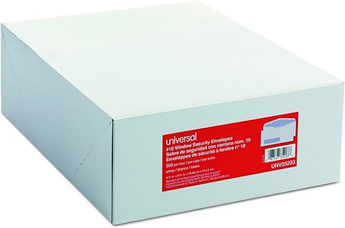 Miniatura 2 de Universal 35203 - Sobres de seguridad tintados para ventanas, #10, 4 1/8 x 9 1/2, color blanco (caja de 500)