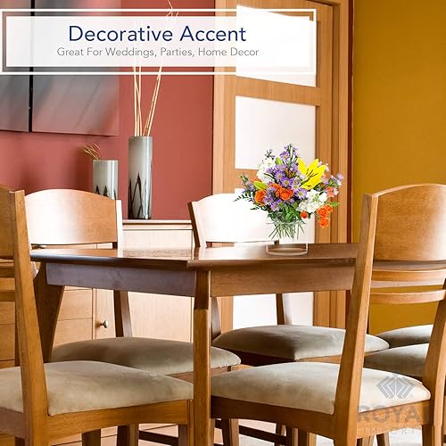 Miniatura 6 de Royal Imports Royal Imports - Jarrón decorativo de acrílico para el hogar o la boda, resistente a la rotura, cilindro de 4 pulgadas por 4 pulgadas