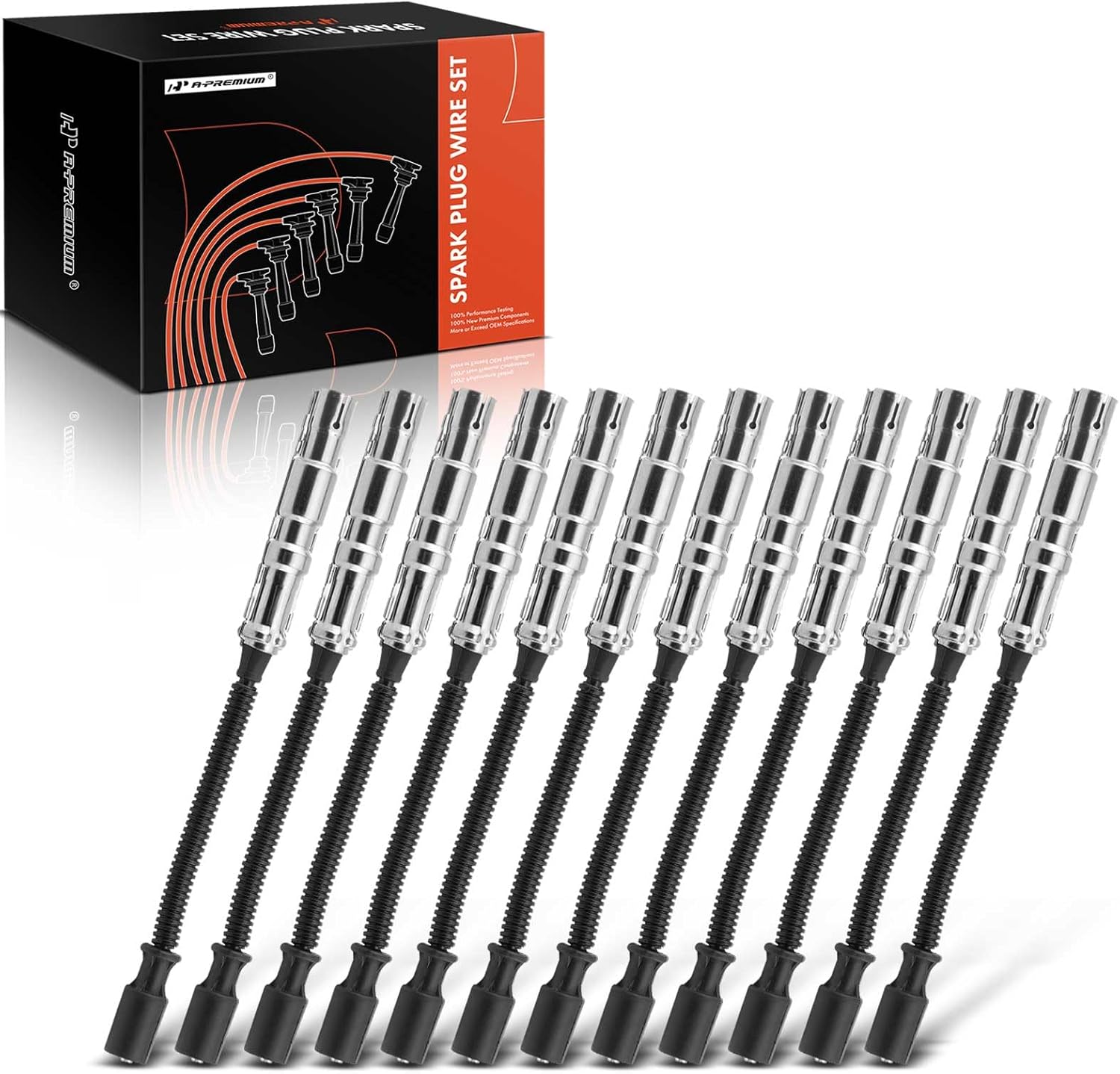 A-Premium Ignition Spark Plug Wires Set of 12 Compatible with Chrysler Crossfire 2004-2008 & Mercedes-Benz W163 W203 C280 C320 ML320 SLK320, V6 3.2L