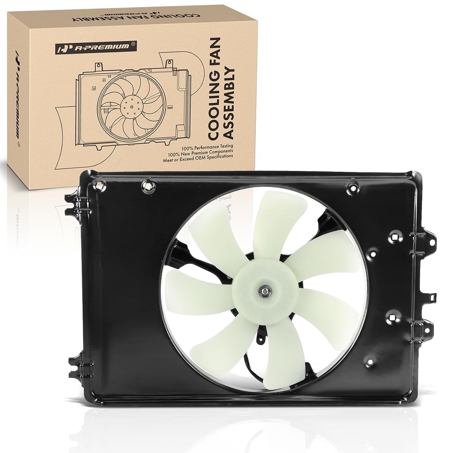 A-Premium A/C Condenser Fan Assembly Compatible with Select Honda Models - Pilot 2009-2015 3.5L, AWD Only - Replace# 38611...
