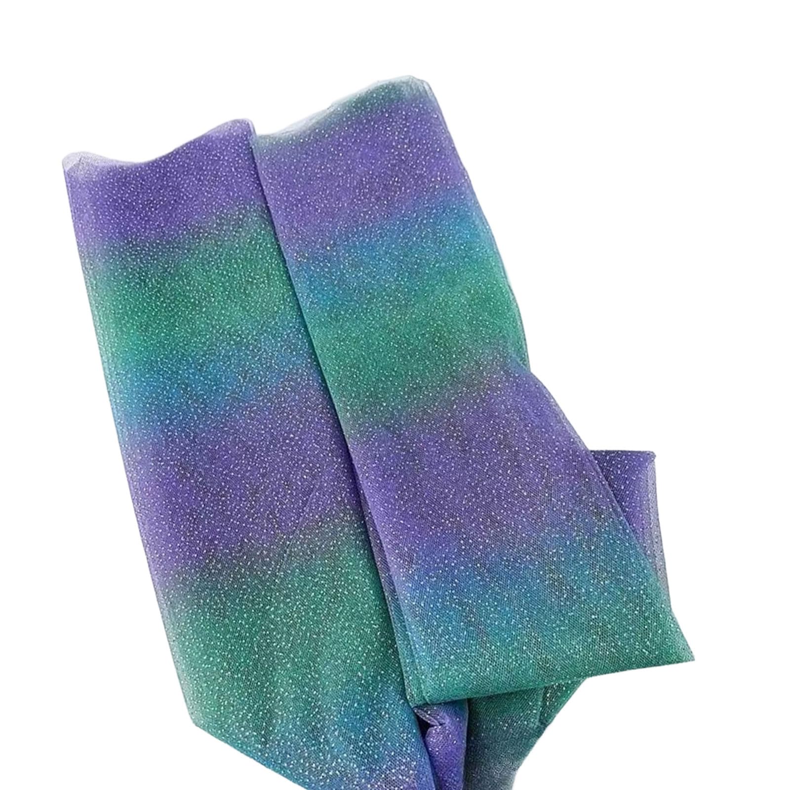 Zeiwohndc Blue Green Purpl Shimmering Tulle Fabric 150Cm Wide Sewing Polyester Fabric For Clothing Making Wedding Dress Decoration And Sewing Craft Dress Making Substance