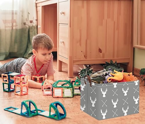 Miniatura 2 de HIYAGON - Cesta de bebé linda, contenedor de juguetes para niños y niñas, caja organizadora de almacenamiento, caja de regalo vacía, cesta