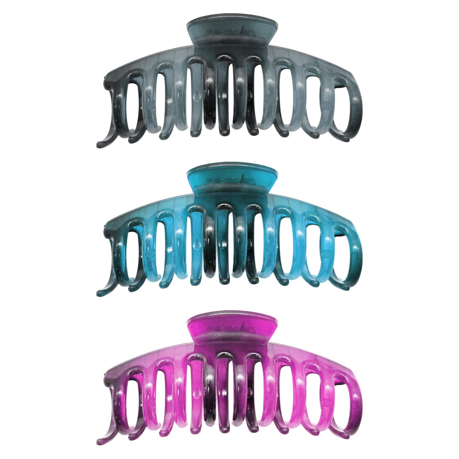 MJIYAHair Claw Clips Hair Accessories for Women Strong Hold Large Hair Clip (Purple+Blue+Gray)