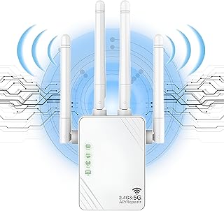 ipremium WiFi Repeater, 1200Mbps 2.4GHz/5GHz Dual Band Anti-Interference WiFi Extender,Wireless Signal Booster, Relay/AP Dual Mode Operation,Repeater with Ethernet Port