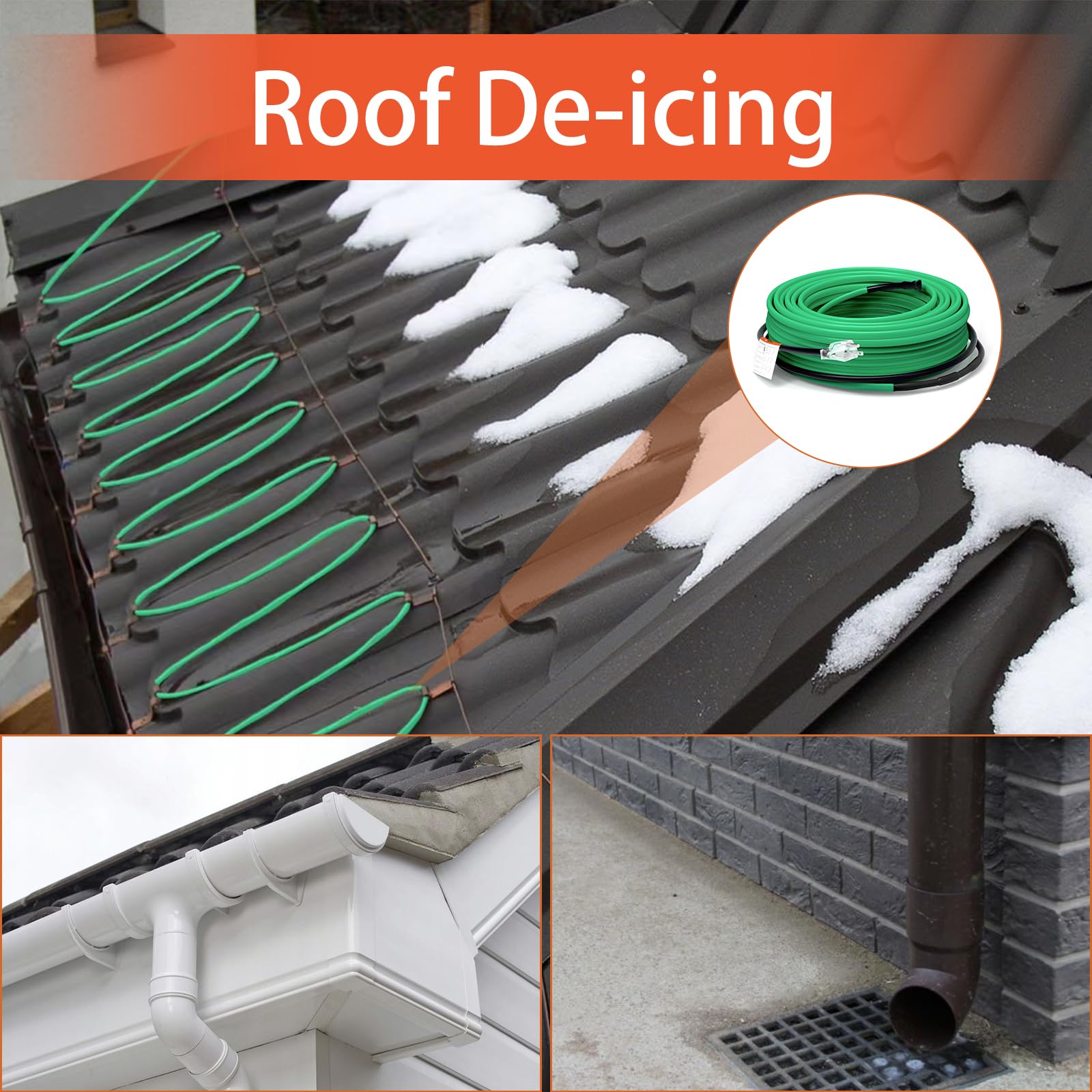 HEATIT 7FT Heat Tape For Water Pipes Roof And Gutters