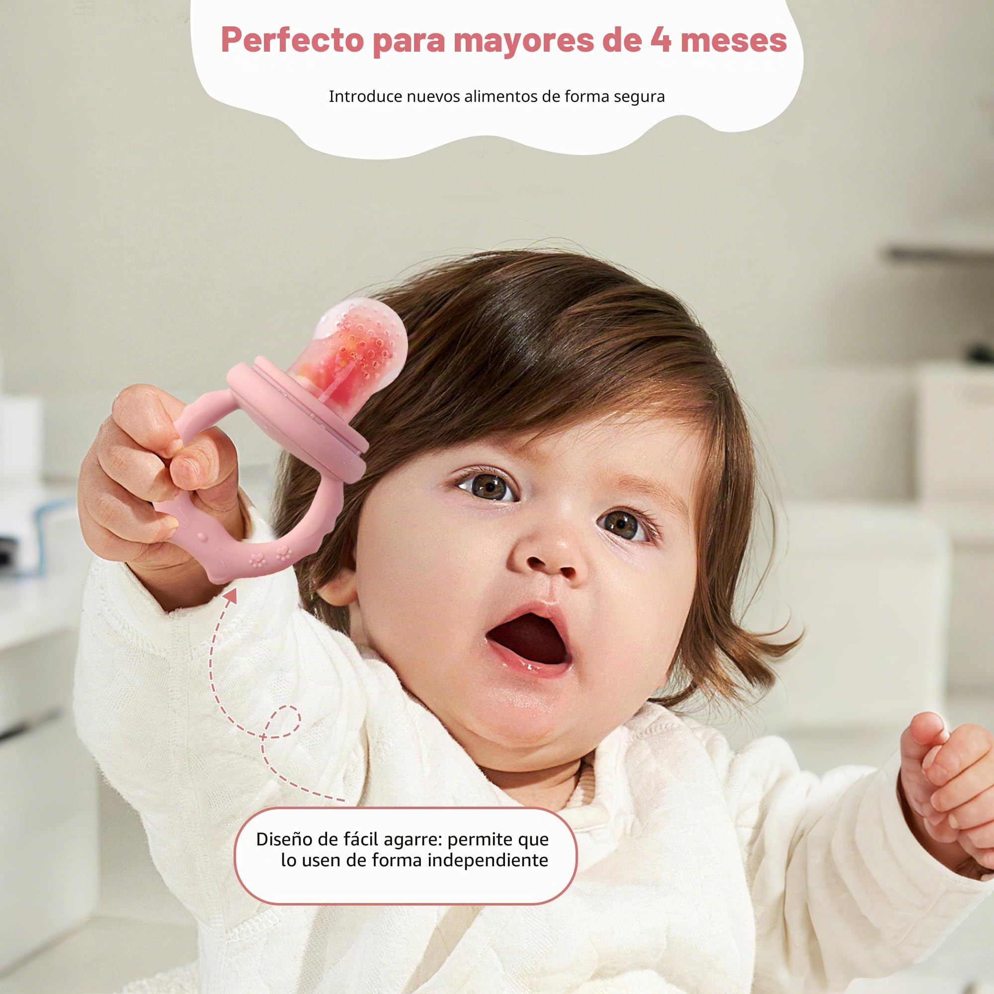 Alimentador de frutas para bebés y moldes para paletas de leche materna, bandeja de silicona para congelar alimentos para enfriar la dentición, alimentador de alimentos para bebés para una (Blue)
