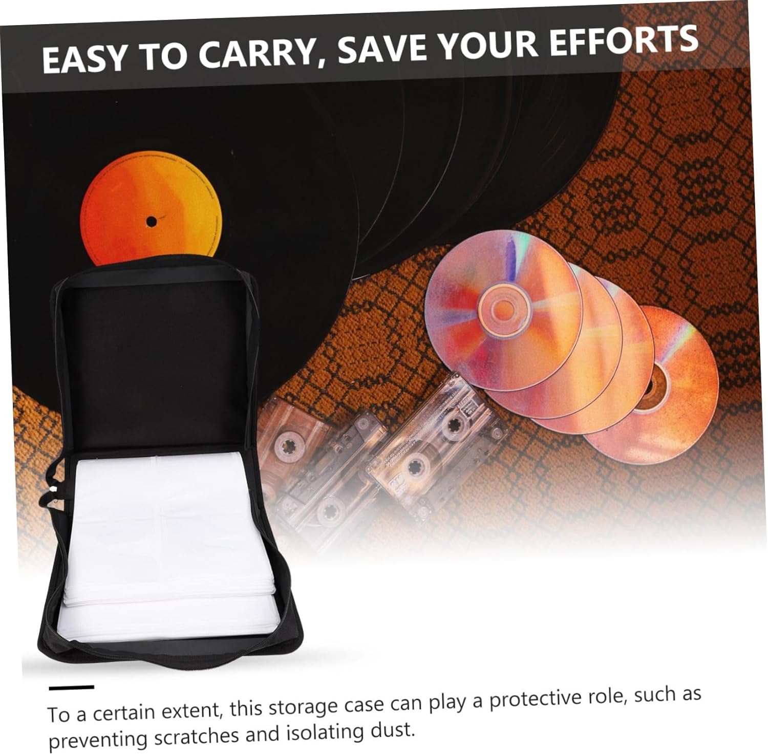 KICHOUSE Professional Capacity CD Dvd Storage Organizer Bag Oxford Cloth Case Game and Music Lovers Protects Discs From Scratches and Dust