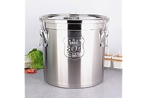12L Stainless Steel Airtight Canister for Storing Rice, Cereal, Grain, Food, and More