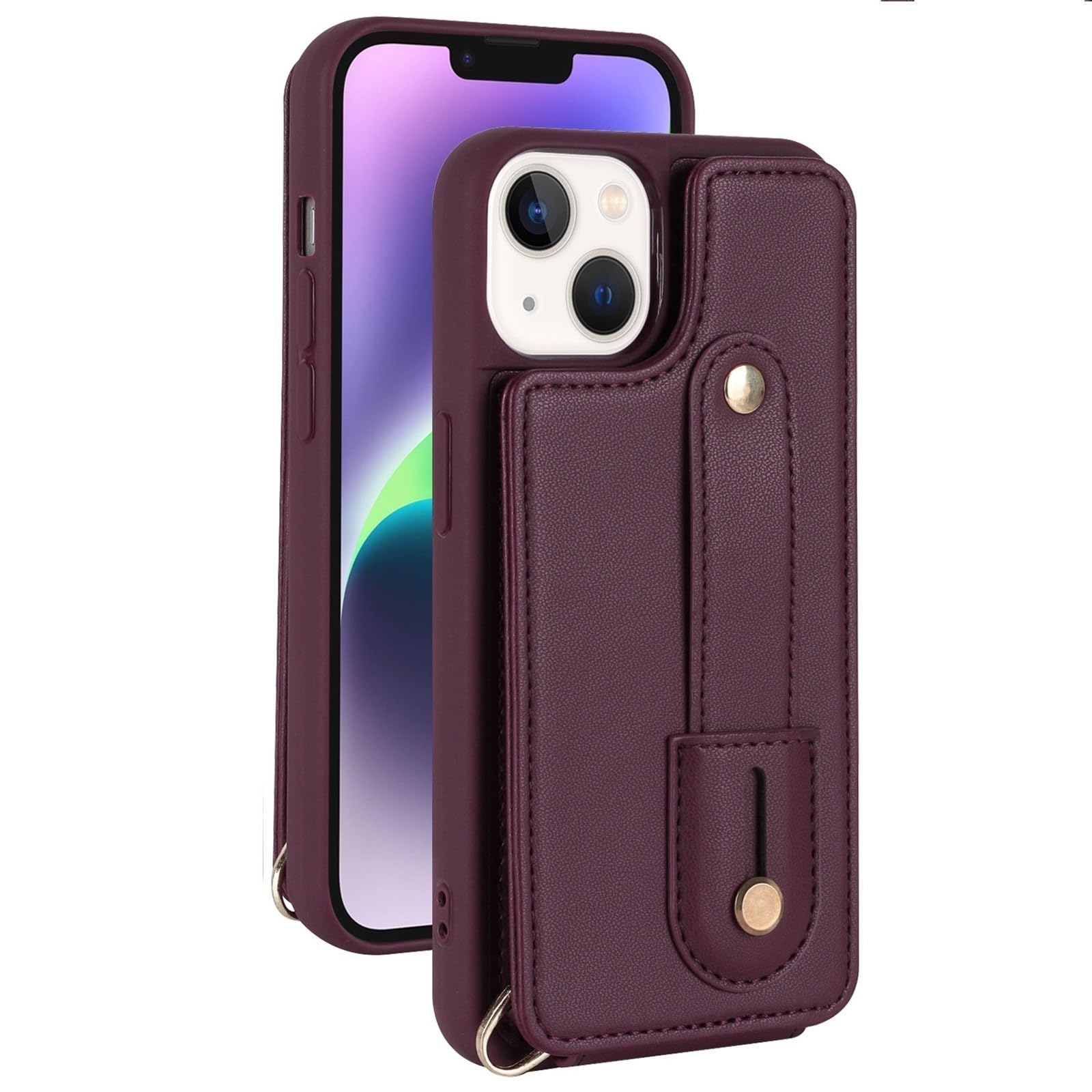 Coque iPhone 16 Pro antichoc rouge réglable avec anneau dragonne de maintien sécurisé