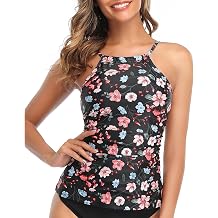 Women Tankini Top Only High Neck Tummy Control Bathing Suit Top 2026
