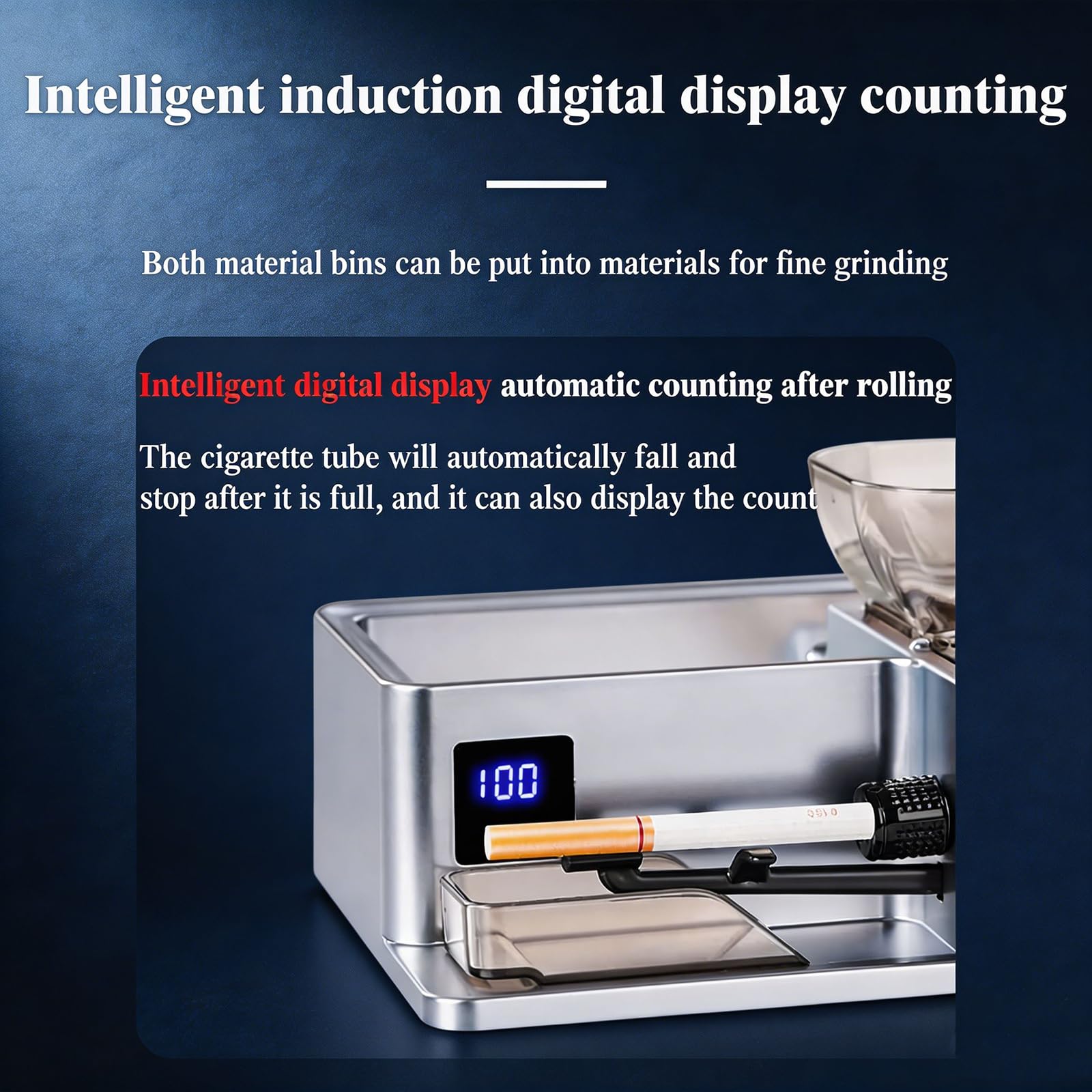 MObyat Macchina Automatica per Arrotolare Sigarette da 5,5/6,5/8,0 Mm, con Display Digitale, 5 velocità Regolabili, Doppio Vano Portaoggetti, Spegnimento Automatico Intelligente E Conteggio