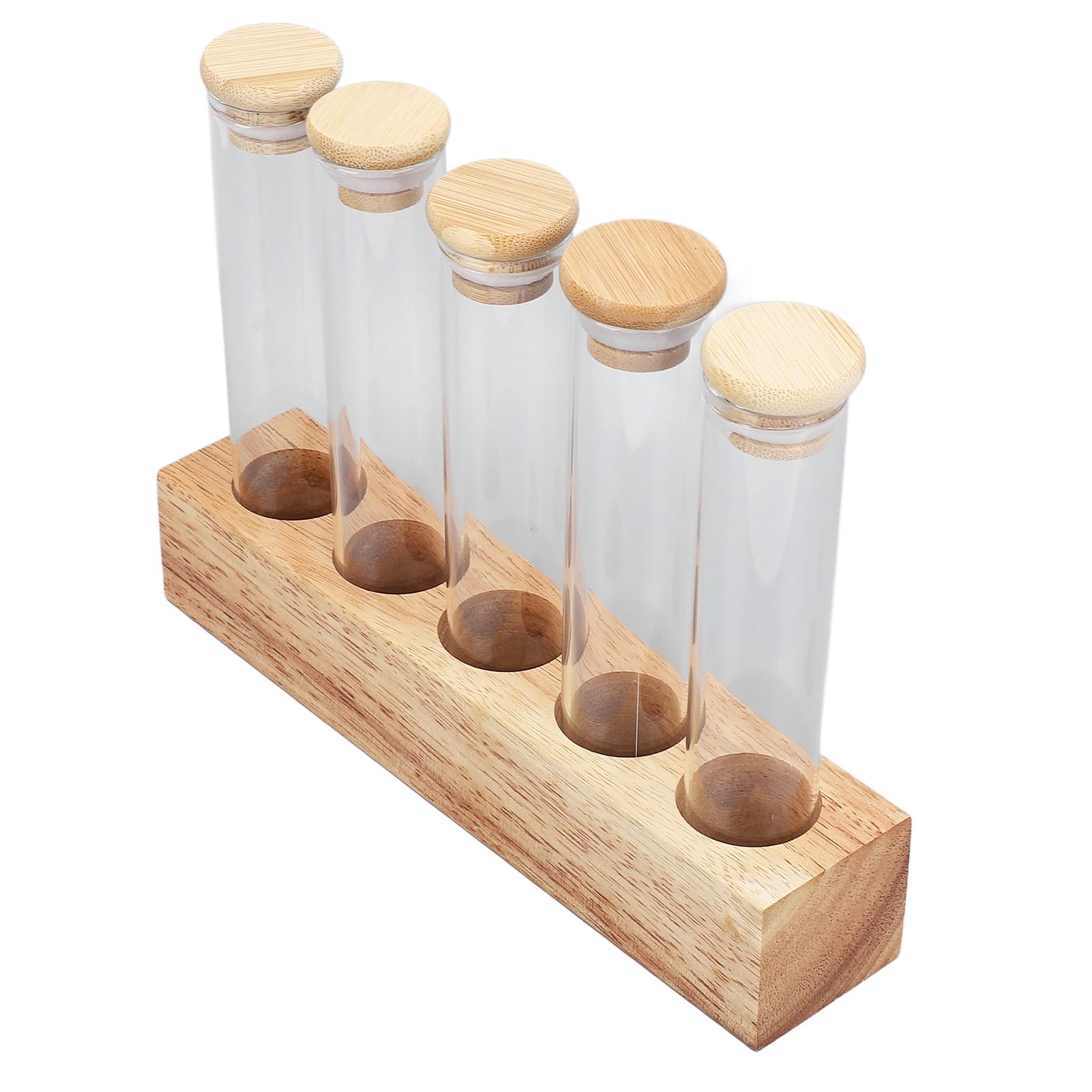 Focket Récipient de Pots de Grains de café, Stockage à Usage Unique de Grains de café en Verre en Bois Massif Stable Hermétique pour Comptoir (Focketn9ktea530c-13)