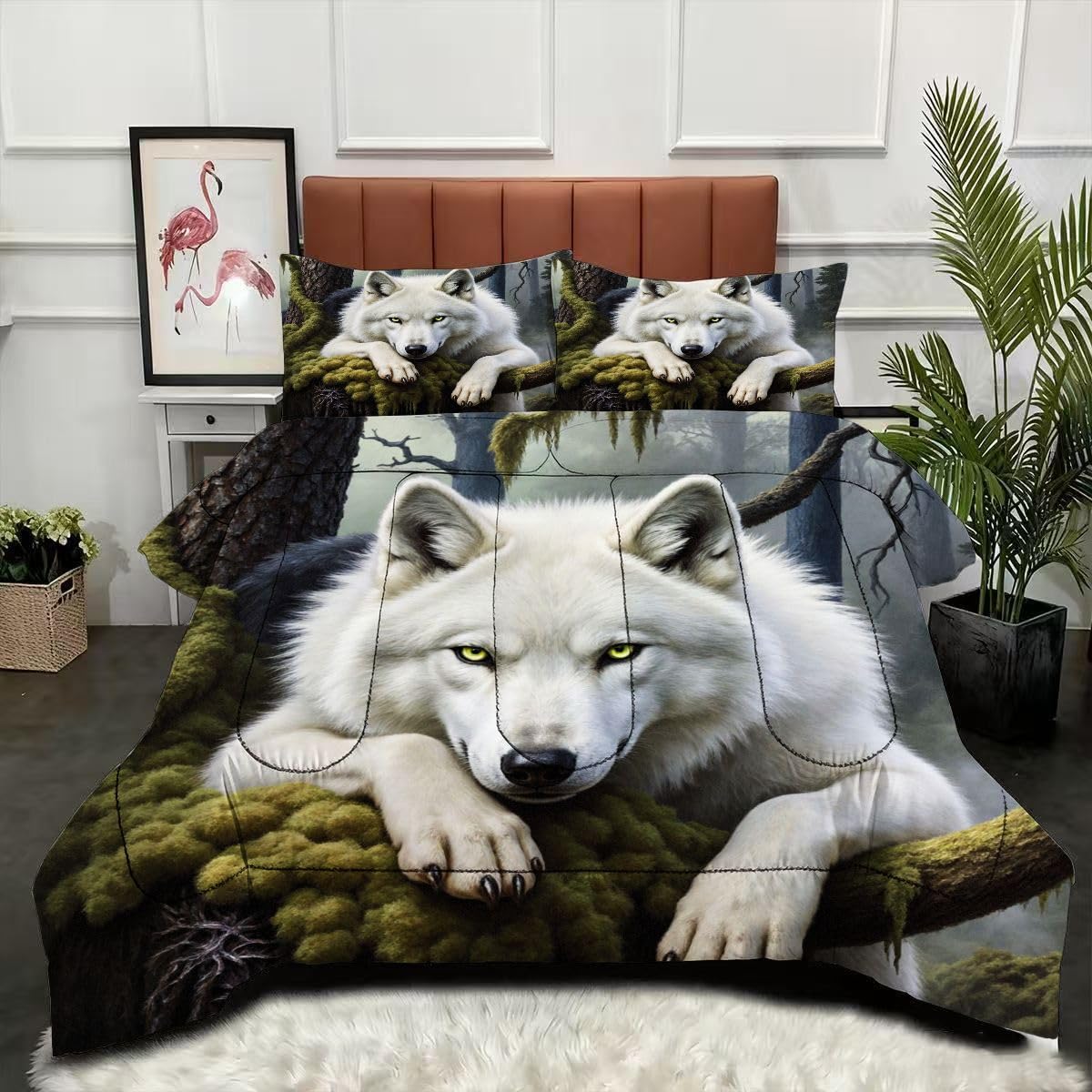 Couette Loup 3D 220x240 idéale pour des nuits cocooning et une décoration de chambre moderne et sauvage