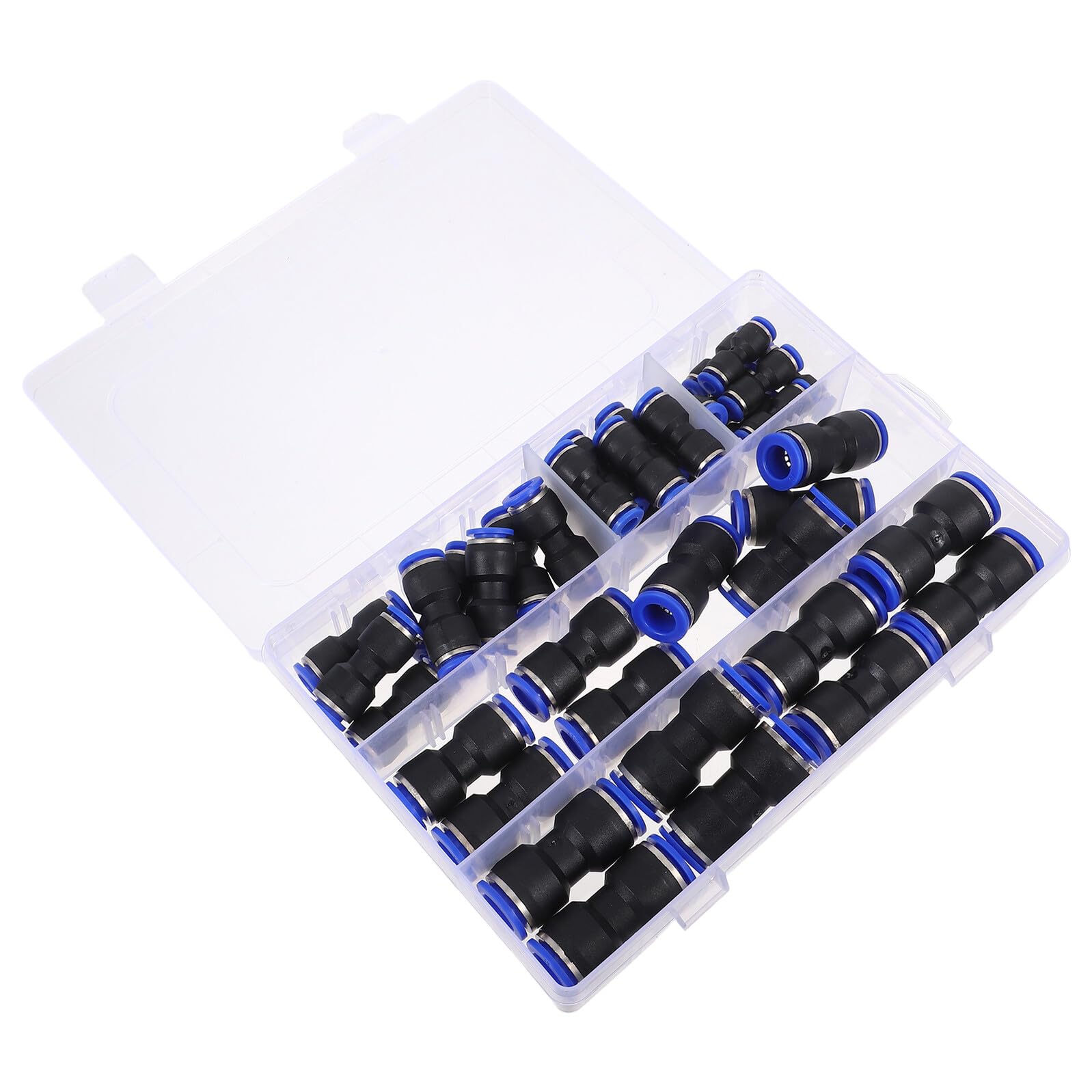 Conectores neumáticos rectos de plástico POPETPOP surtido de 40 piezas de 1/4 a 1/2 pulgada