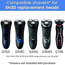 SH30 Replacement Heads for Philips Norelco Electric Shaver Series 1000, 2000, 3000 and S738 with Durable Sharp Blade, 9-pc Pack