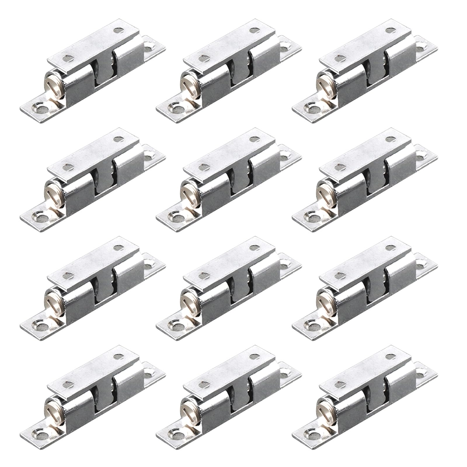 Kalttoy Multicolor 12Pcs Double Balls Tension Roller Catch Latches Furniture Door Balls Latches Adjustable Tension Closet Hardware Fitting Zincs Alloy Closet