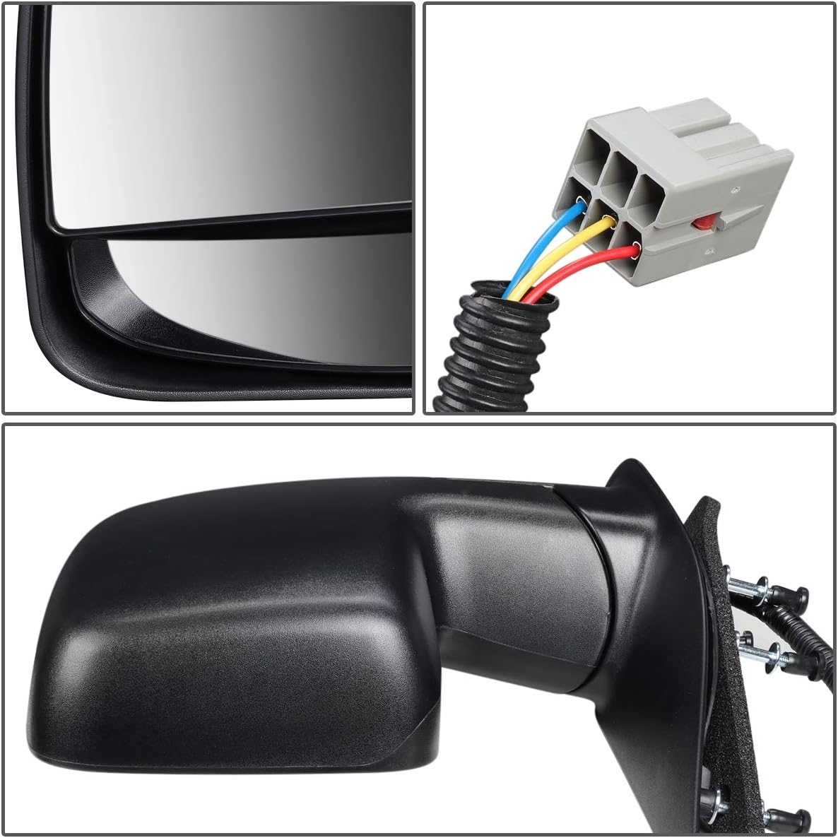 Auto Dynasty FO1320276 OE Style Powered Driver/Left Side View Door Mirror Compatible with Ford Econoline E150 E250 02-06