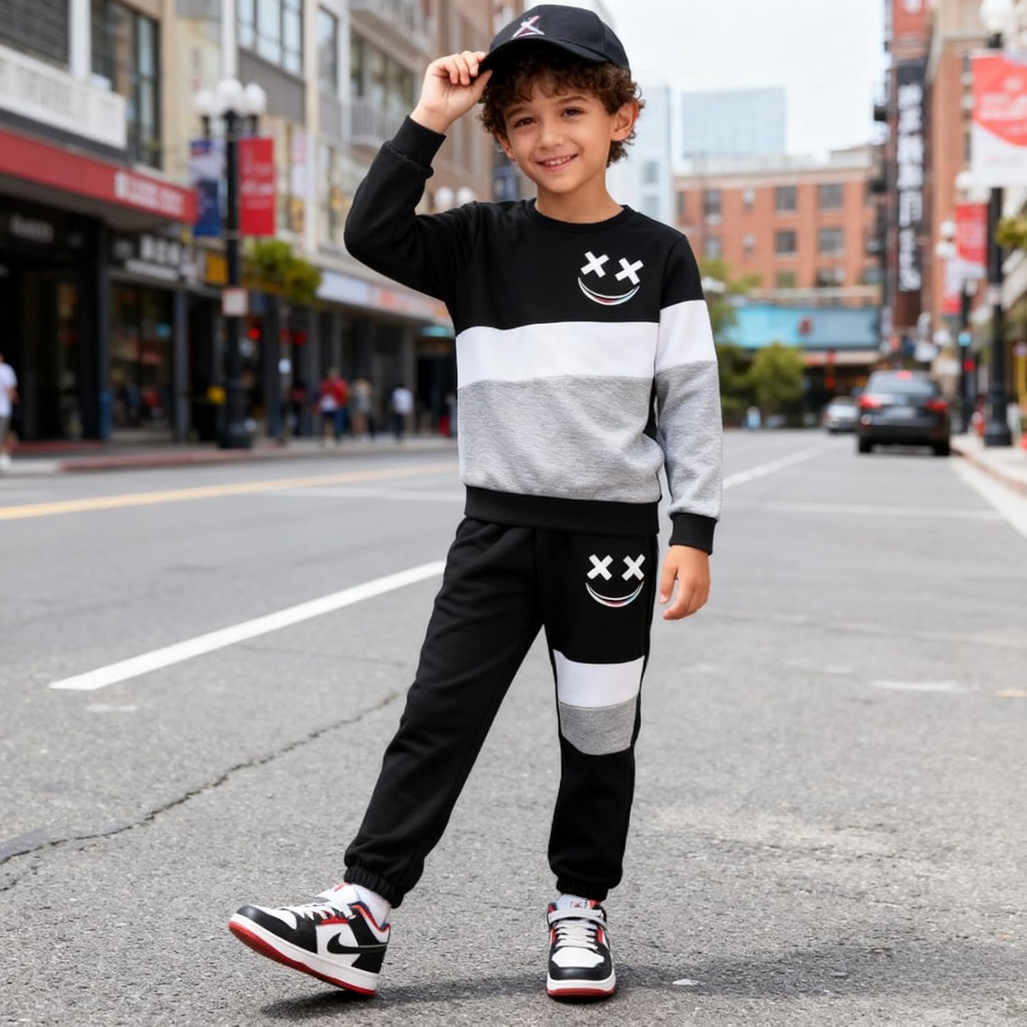 Size 3-12 Years Toddler Boys Clothes 2 Piece Long Sleeve Sweatshirt & Pants Casual Kids Boy Fall Winter Outfits Set