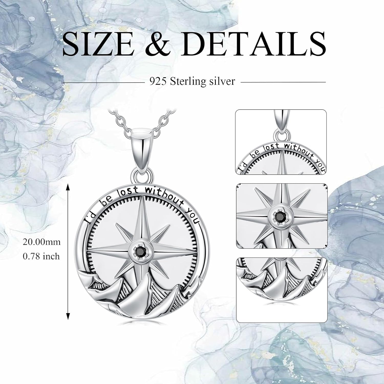 Compass Necklace for Women Men 925 Sterling Silver Celtic Knot Compass Pendant Necklaces Birthday Graduation Jewelry Gifts - Image 5