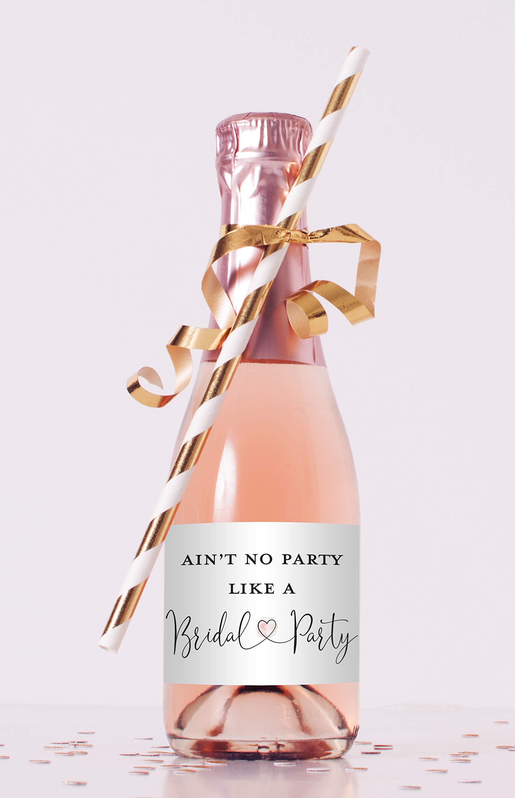 Eucalyptus Greenery Bridesmaid Proposal Mini Champagne Bottle Labels - Set  of 12