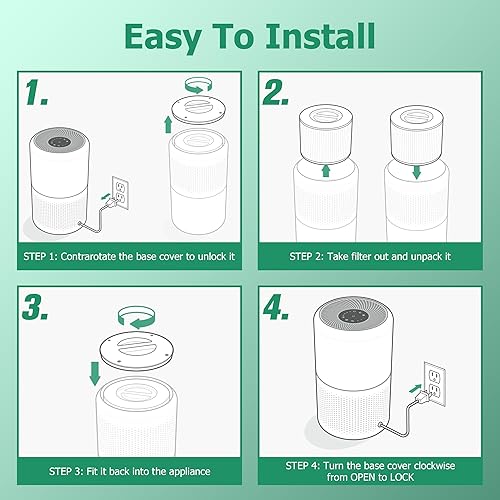 Miniatura 4 de Filtro de repuesto de absorción de toxinas Core 300 para purificador de aire LEVOIT Core 300 y Core 300S, 3 en 1 H13 True HEPA, carbón activado de