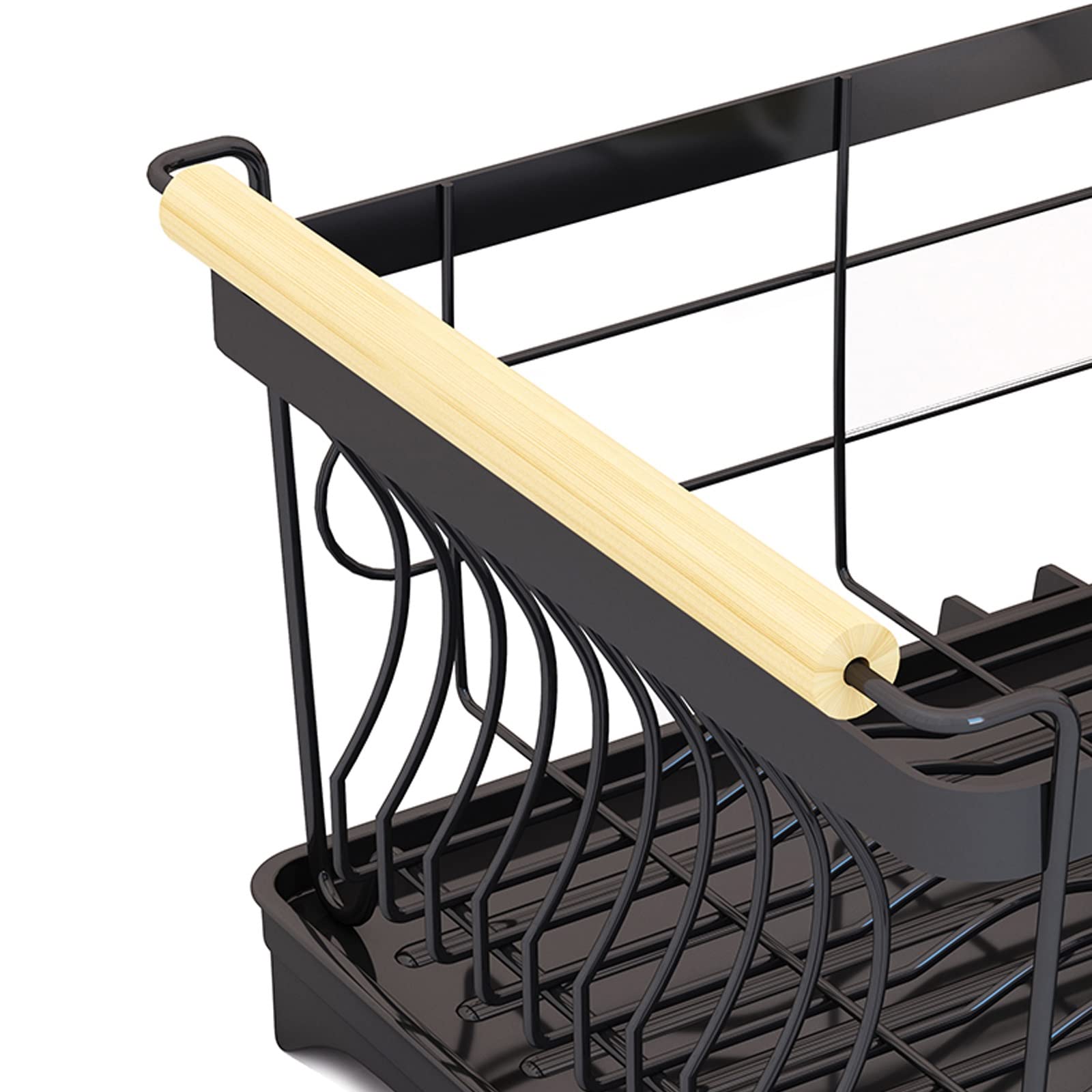 Abtropfgestell Edelstahl Geschirrabtropfer Abtropfablage, Geschirrabtropfgestell Über Spüle, Küchenarbeitsplatte, Aufbewahrung for Teller, Geschirrkorb Küchenschalenregale, Schwarz Geschirrabtropfer
