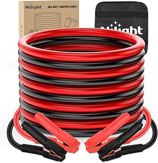 Nilight Jumper Cables for Car Battery 0 Gauge 30 FT Booster Cable Heavy Duty 1000 A CCA Jumper Cable with Carrying Bag Jump Start Battery Emergency Kit for Pickup Truck RV Vans SUV