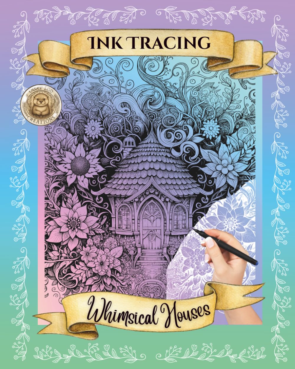 Whimsical Houses Reverse Coloring Book: Ink Tracing Pages for Relaxation 8" x 10" (Ink Tracing Reverse Coloring Books)