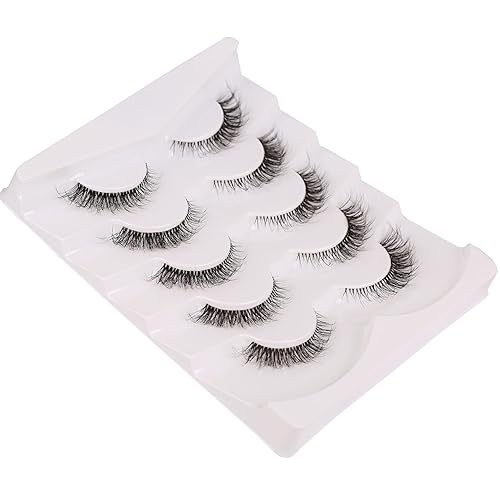 Miniatura 6 de Gmagictobo Pestañas postizas naturales, esponjosas, con aspecto de ojo de gato, pestañas cortas y transparentes, pestañas postizas de volumen 3D,