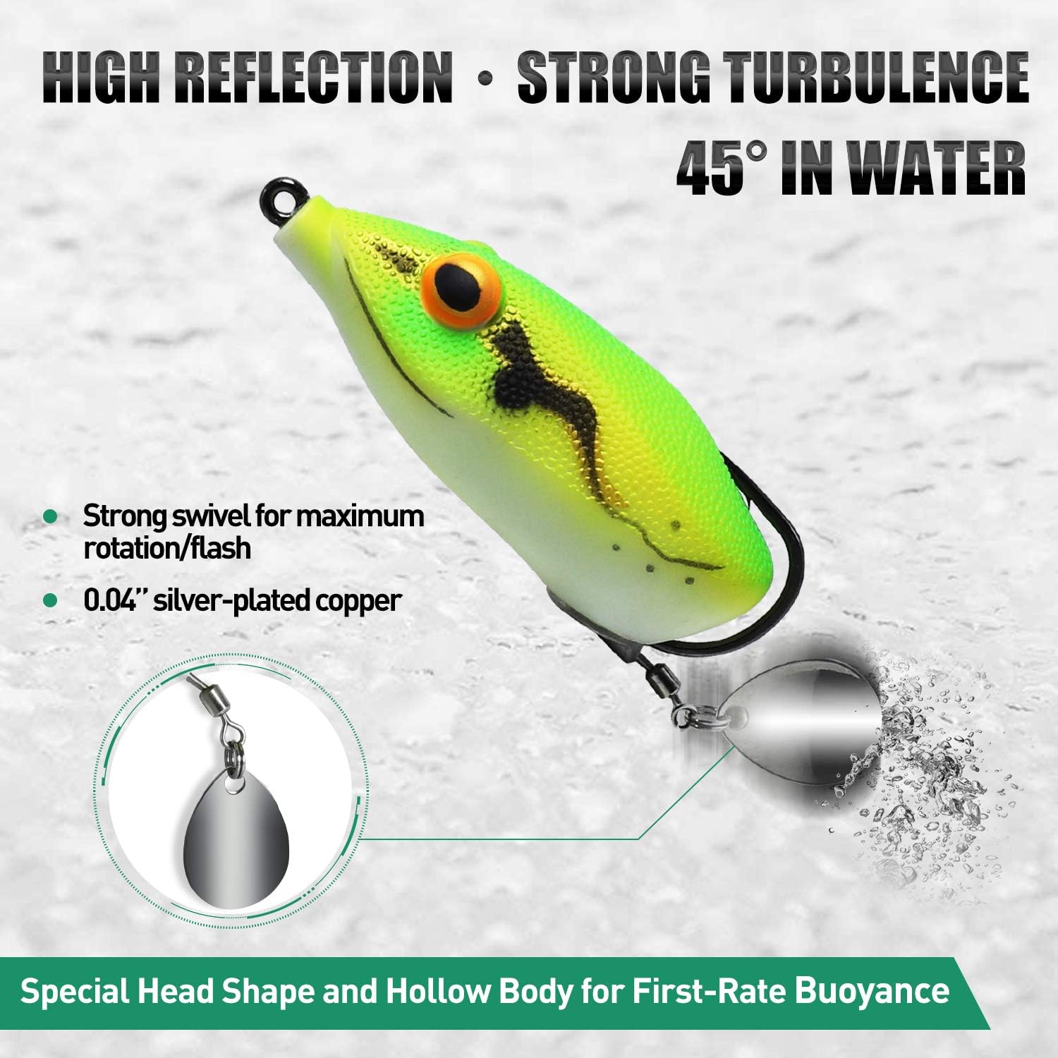 TRUSCEND Topwater Frog Fishing Lures with Silicone Leg Japan Design Weedless Soft Plastic Frogs Baits for Bass Musky Trout Artificial Lifelike Lures for Freshwater Saltwater Fishing Gear Gifts for Men : Sports & Outdoors