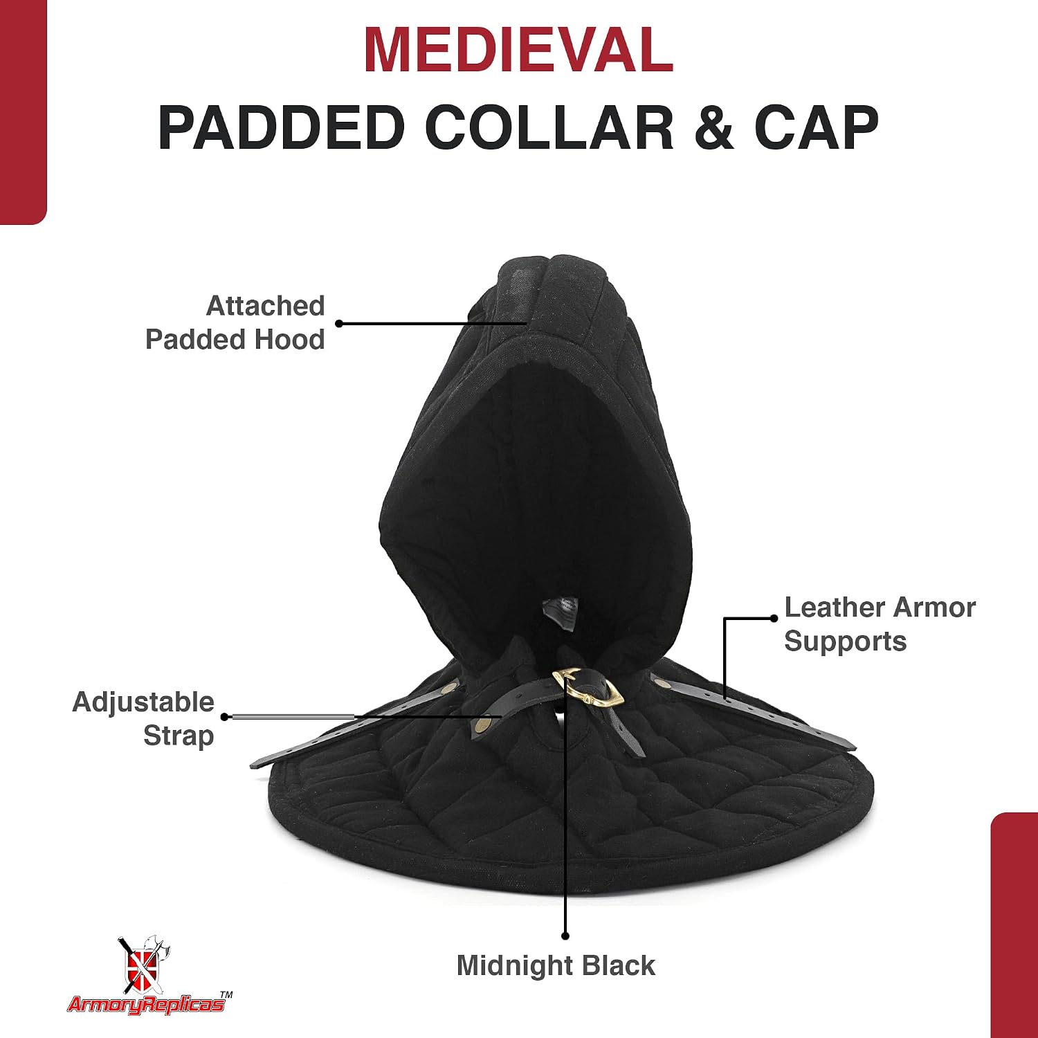 Armory Replicas™ Medieval Padded Armor Set Cap Collar Bracers Greaves Cotton Reenactment Gear