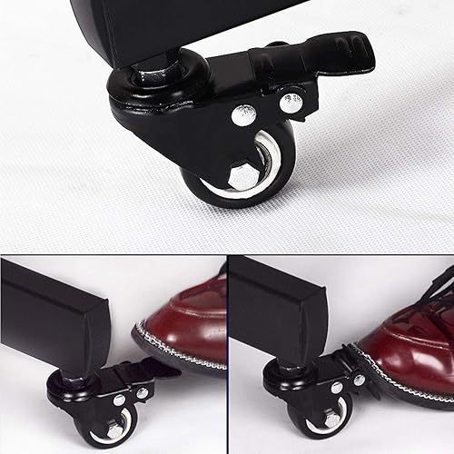 Miniatura 8 de Yaheetech Soporte de TV móvil con ruedas, carrito de TV ajustable con ruedas para TV LCD LED de 32 a 75 pulgadas con estantes de almacenamiento y