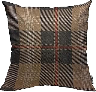 Mugod Throw Pillow Cover Brown Red and Black Home Decorative Linen Square Pillow Case for Men Women Bedroom Livingroom Cushion Cover 18x18 Inch Pillowcase