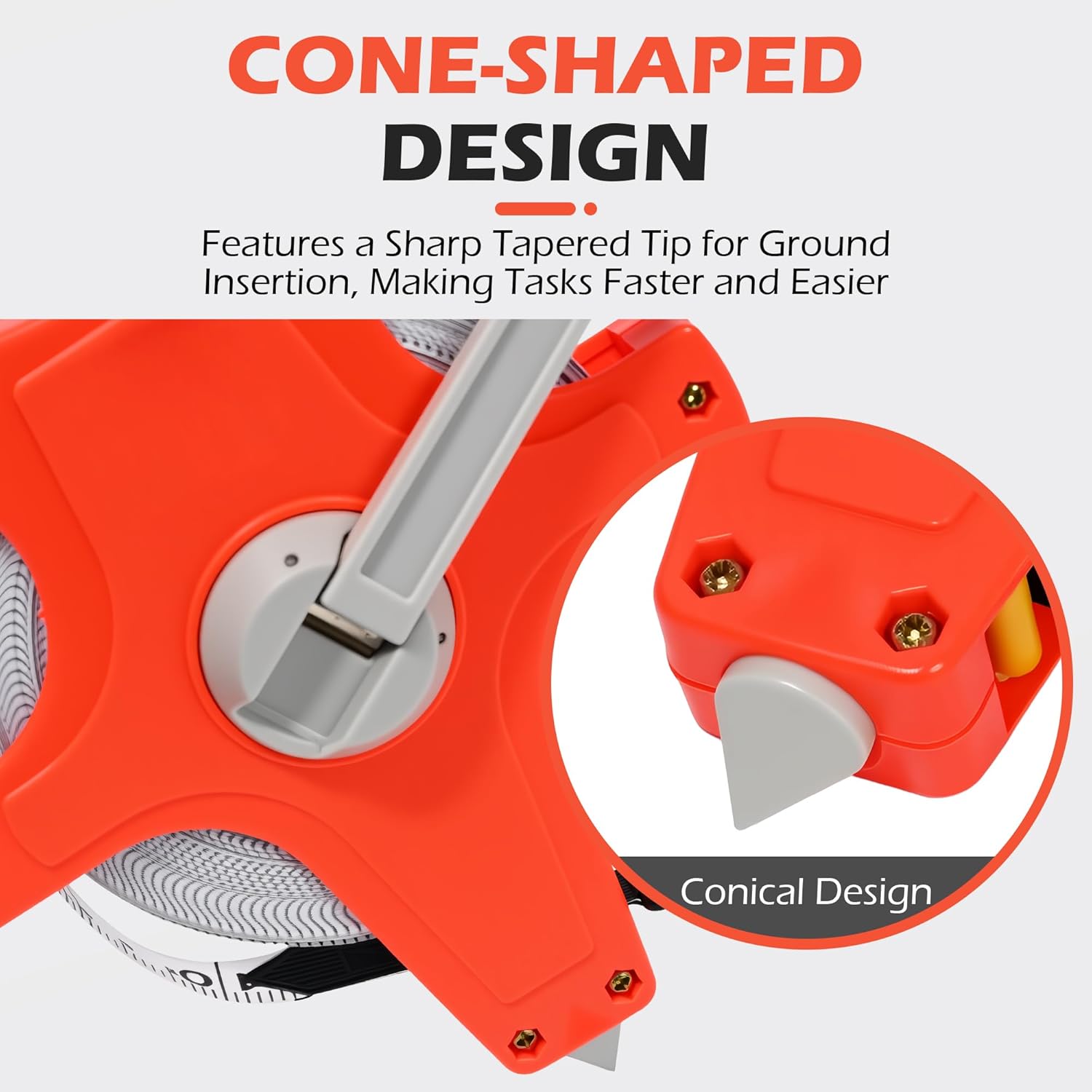 100ft Fiberglass Tape Measure, 30m Inches/Feet Measuring Tape Metric Tape, Dual Sided Measure, Mefape Waterproof Wind Up Long Distance Tape Measure for Field Measuring