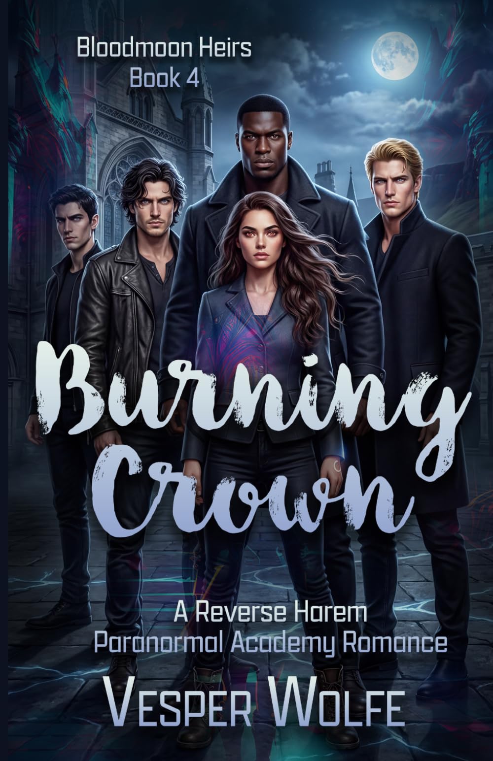 Burning Crown: A Reverse Harem Paranormal Academy Romance (Bloodmoon Heirs)