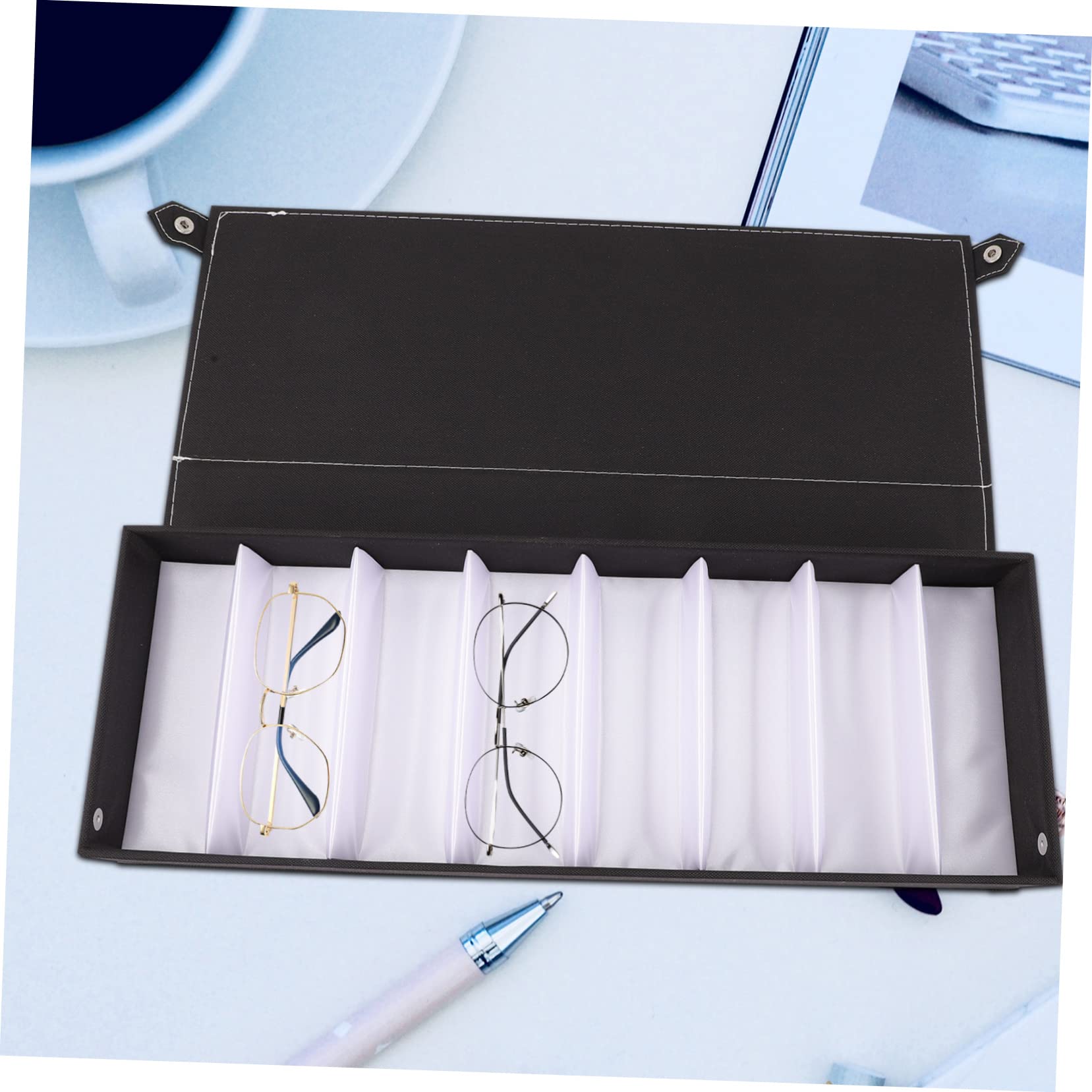 ULTECHNOVO 2piezas Organizador De Gafas De Sol y Lentes Estuche De Almacenamiento Ranuras Caja De Exhibición y Elegante Protección contra Agua y Suciedad para Uso Diario
