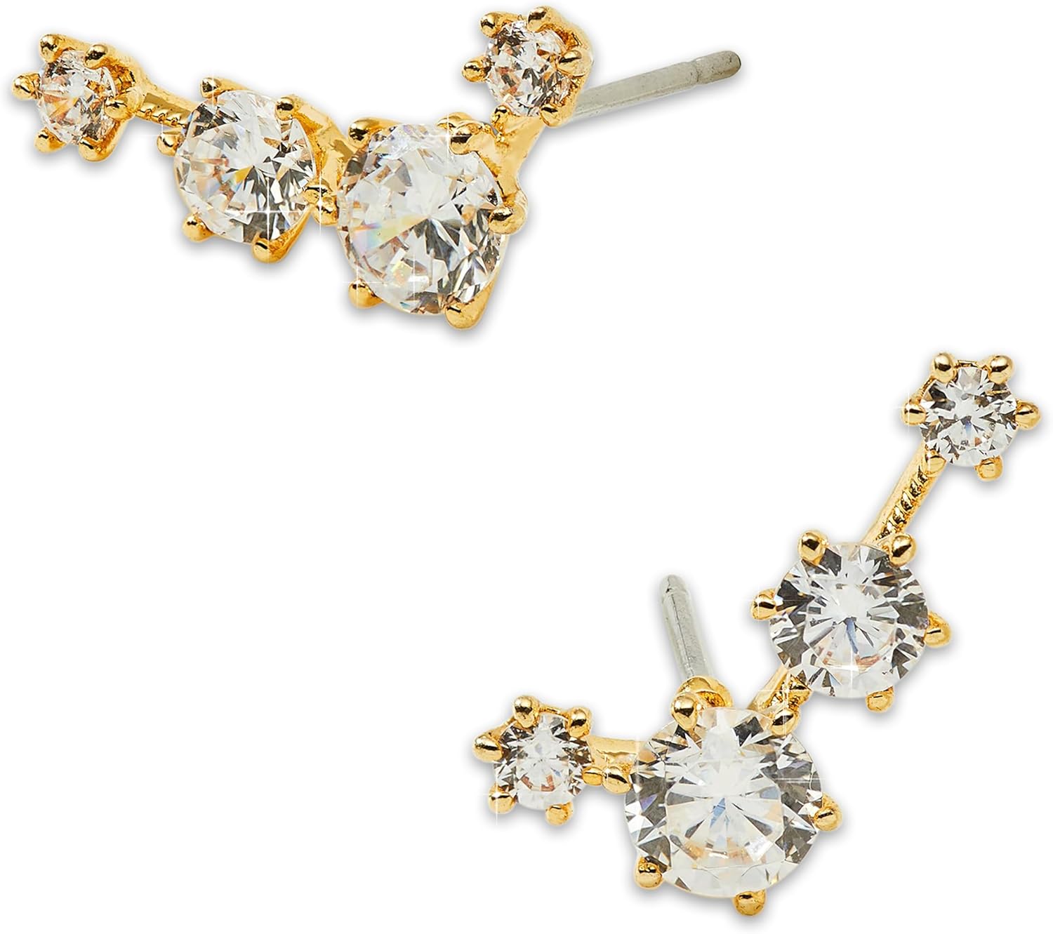 Nadri Climber Earrings for Women - Hypoallergenic Stud Earrings For Women, Exquisite Cubic Zirconia Gold Womens Earrings